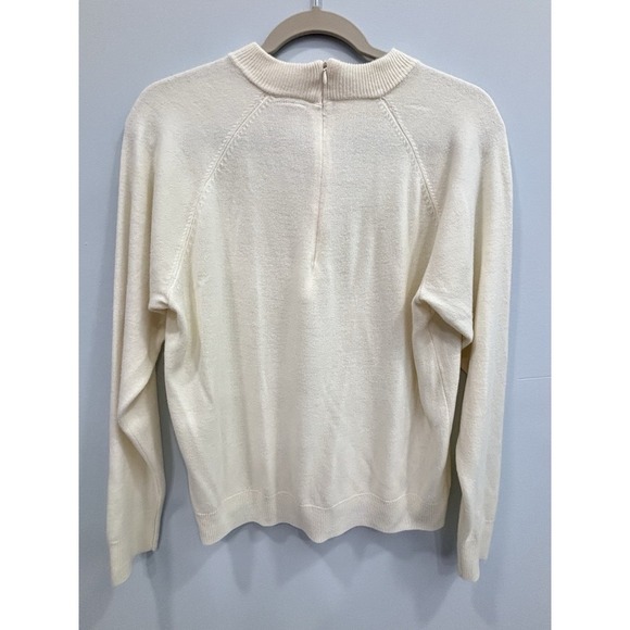 By Design Cream Knit Sweater Women's L Crew Neck Long Sleeve Pullover Top - Picture 2 of 7